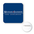 2.5" Square Shape Chipboard Advertising Political Campaign Button